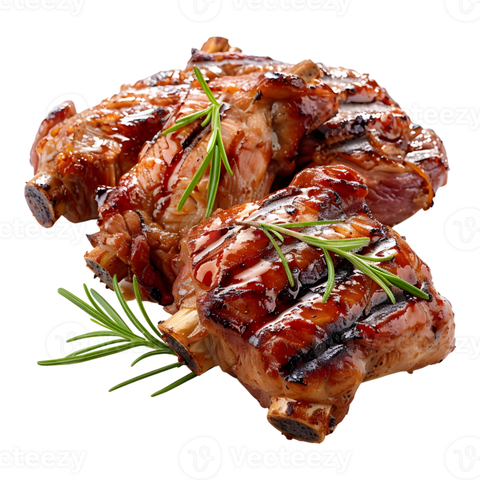 3D Rendering of a Grilled Meat BBQ on Transparent Background png