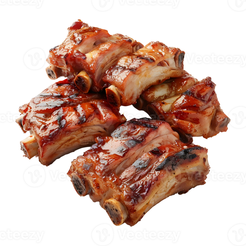 3D Rendering of a Grilled Meat BBQ on Transparent Background png