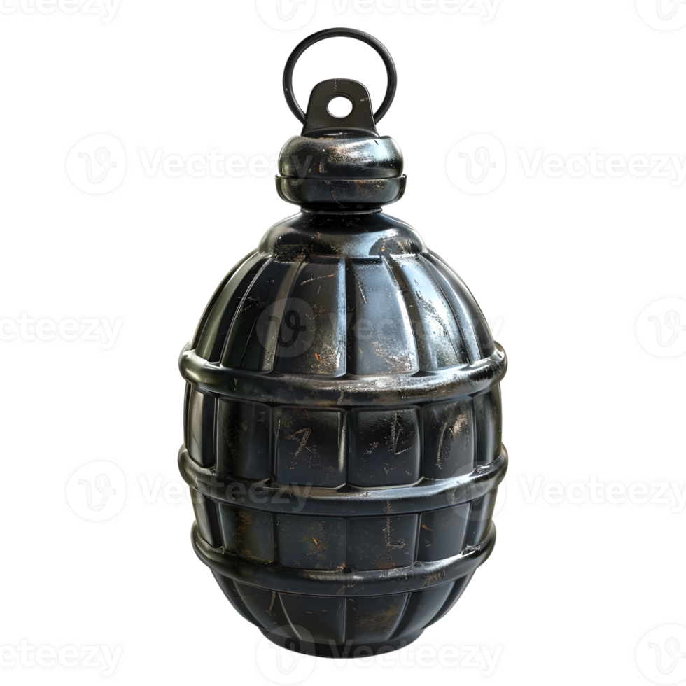 3d le rendu de une main bombe grenade sur transparent Contexte png