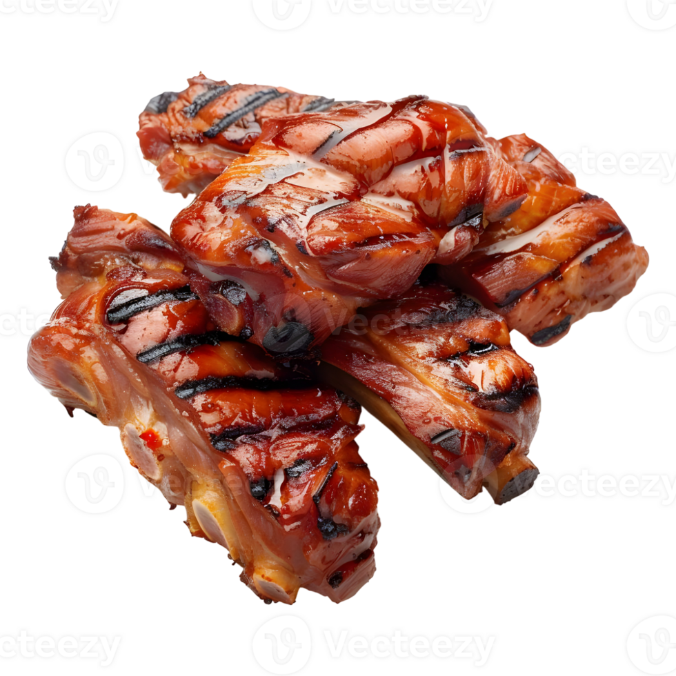 3D Rendering of a Grilled Meat BBQ on Transparent Background png