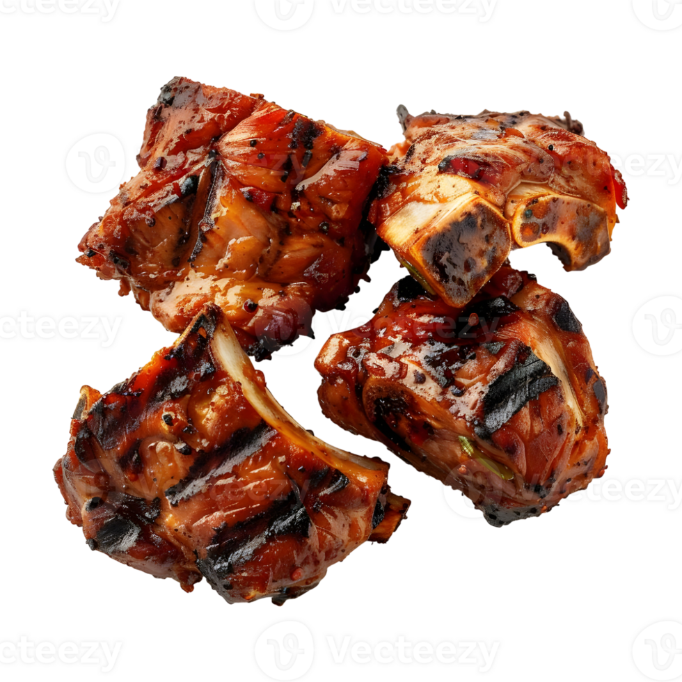 3D Rendering of a Grilled Meat BBQ on Transparent Background png