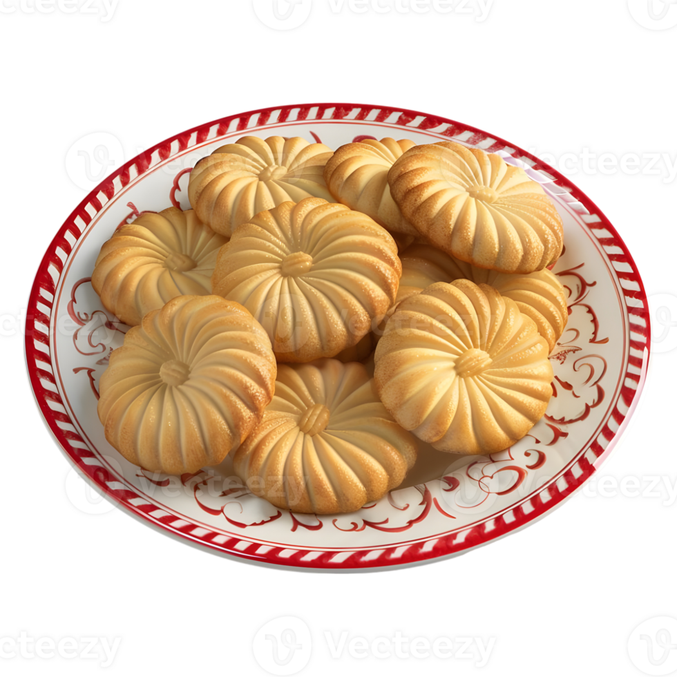 3D Rendering of a Biscuits in a Plate on Transparent Background png