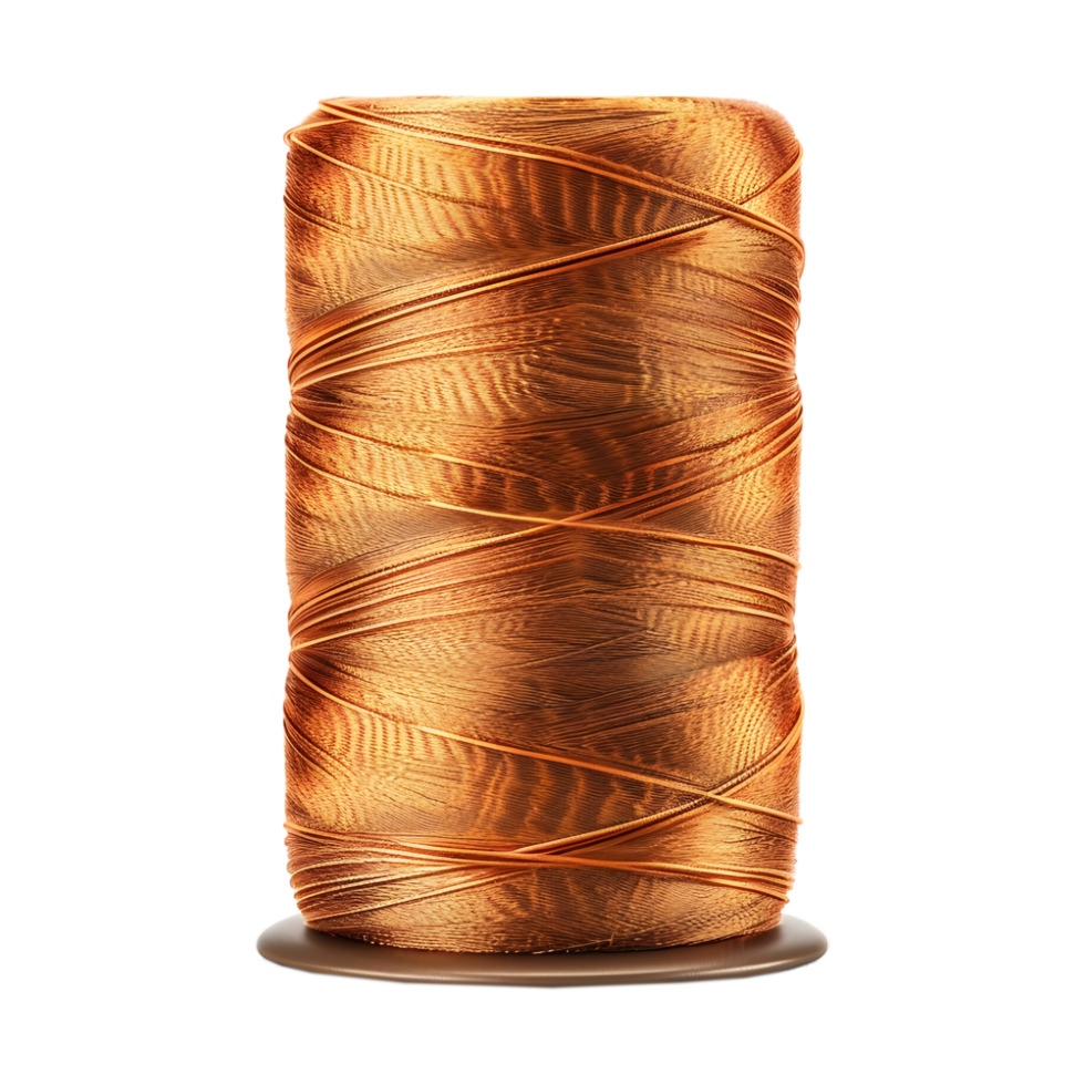 3D Rendering of a Orange Sewing Thread on Transparent Background png