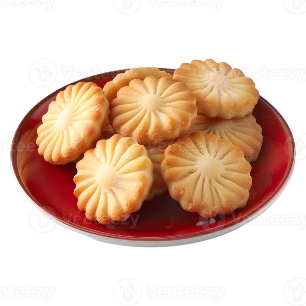 3D Rendering of a Biscuits in a Plate on Transparent Background png