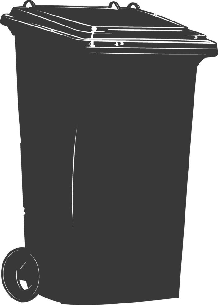 Silhouette rubbish bin or trash bin black color only vector