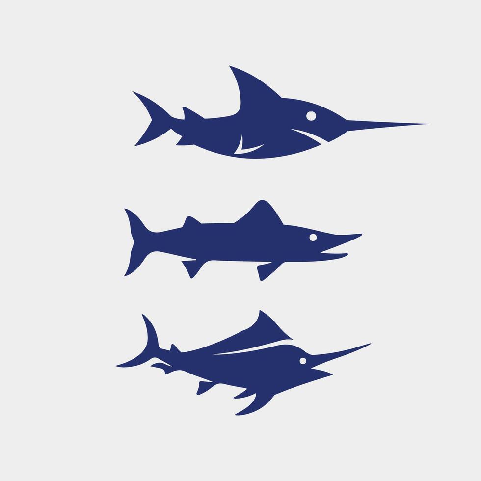 Fish and Fishing logo aquatic design animal illustration vector