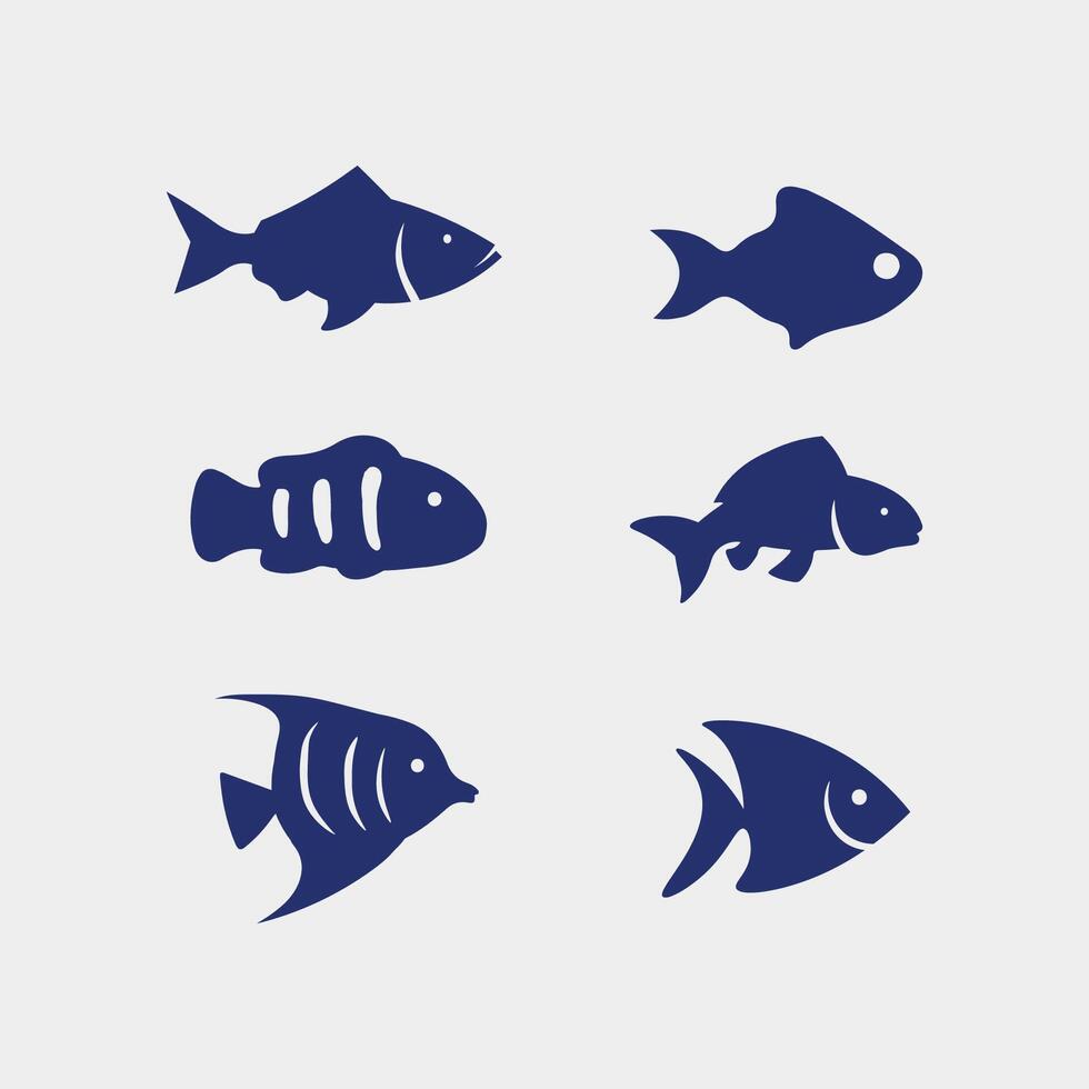 Fish and Fishing logo aquatic design animal illustration vector