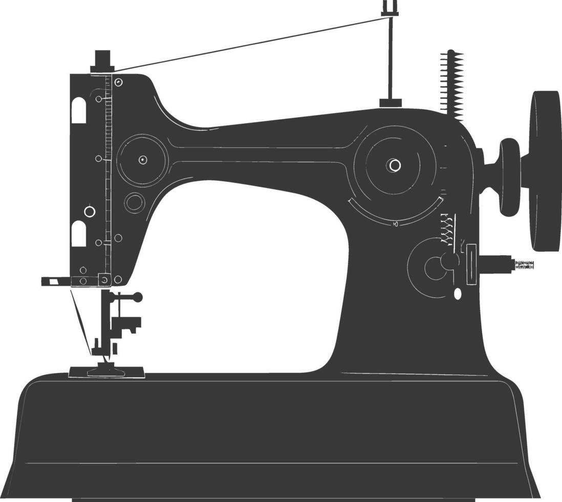 silueta de coser máquina negro color solamente vector