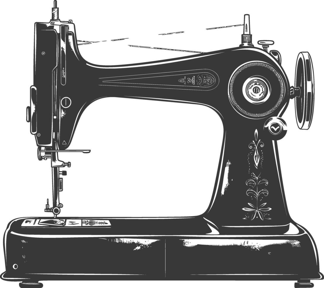 silueta de coser máquina negro color solamente vector