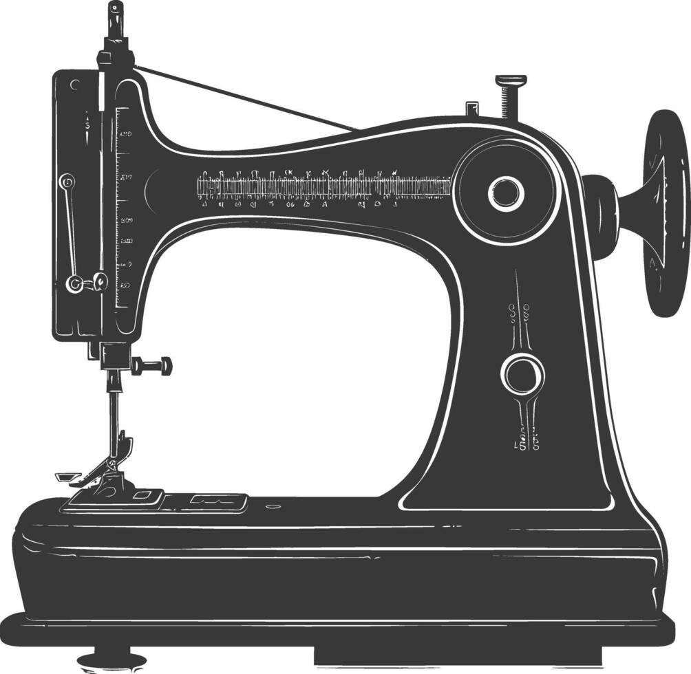 silueta de coser máquina negro color solamente vector