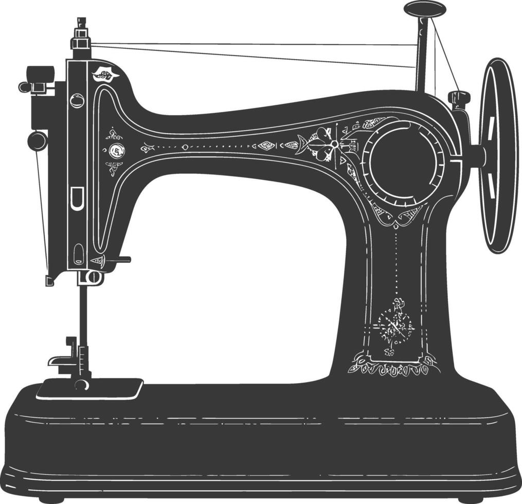 silueta de coser máquina negro color solamente vector