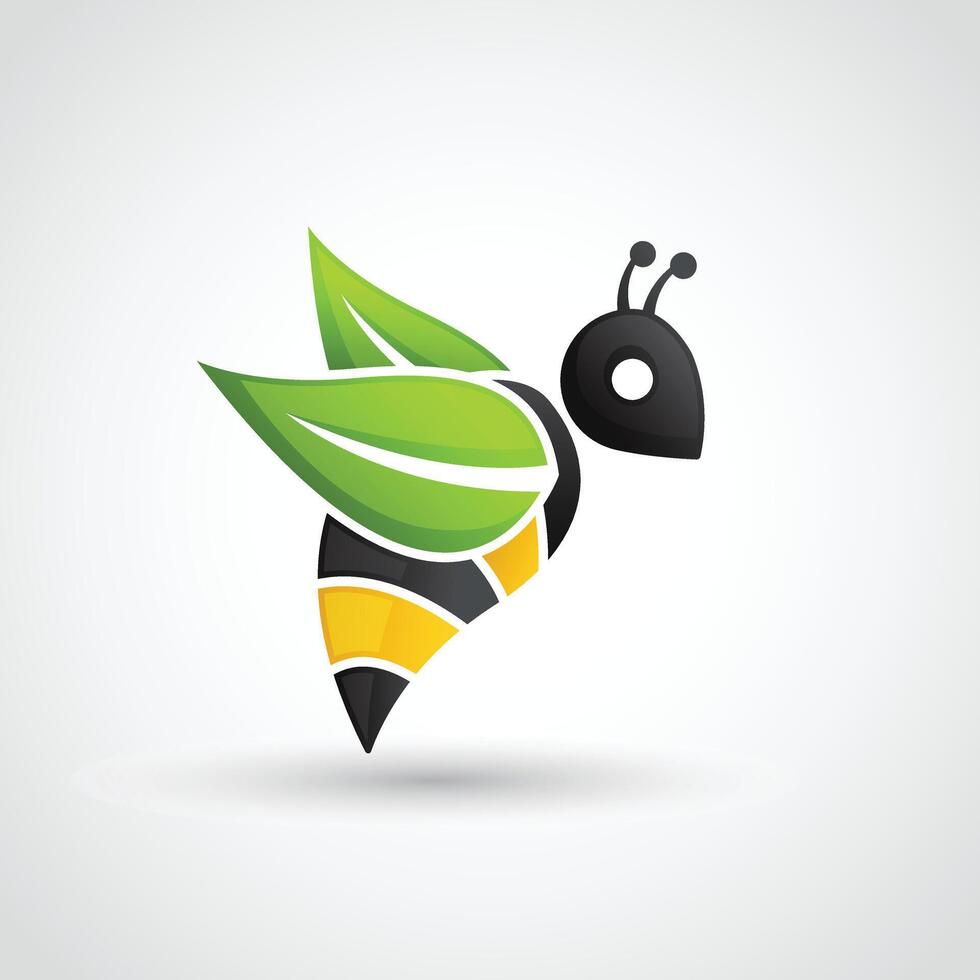 Eco bee logo design template vector