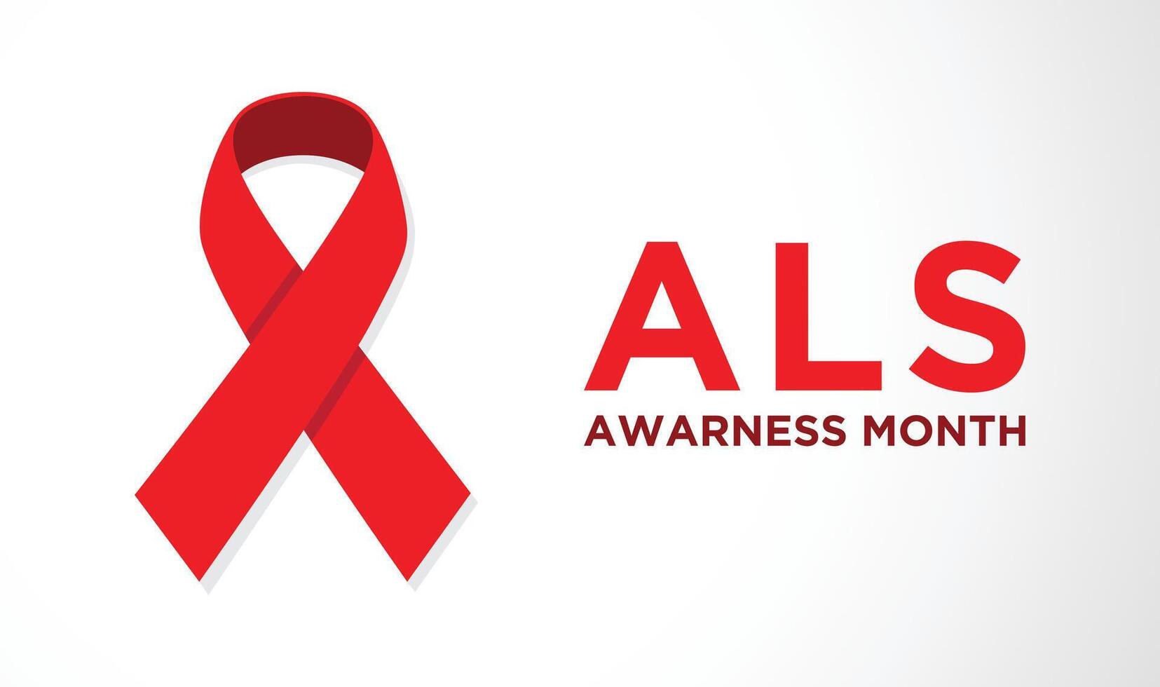 ALS awareness month with ribbon and text illustration on white background. vector