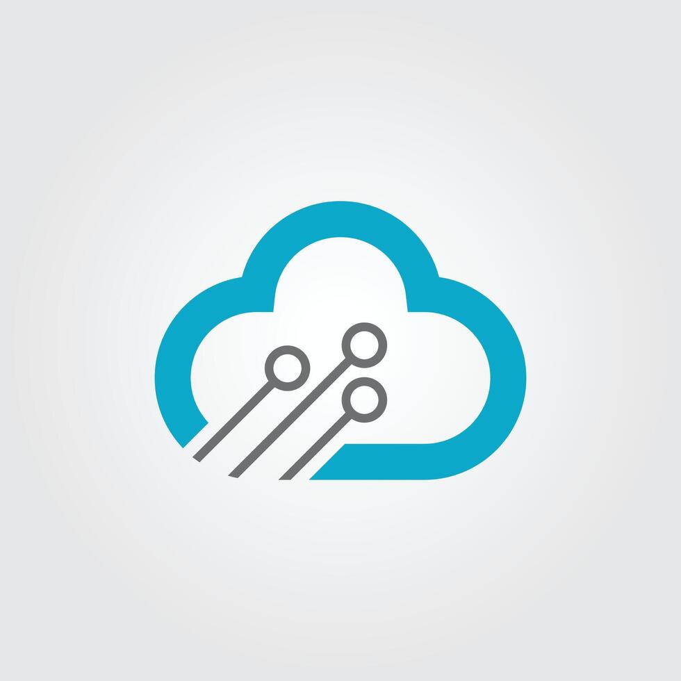 Cloud tech logo design template vector