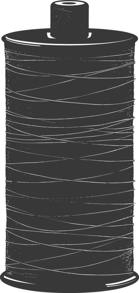 Silhouette Sewing thread roll black color only vector