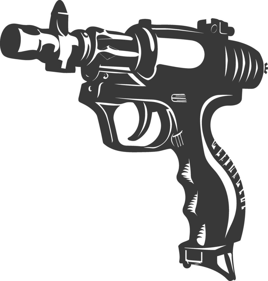 silueta rociar pistola pintura herramienta negro color solamente vector