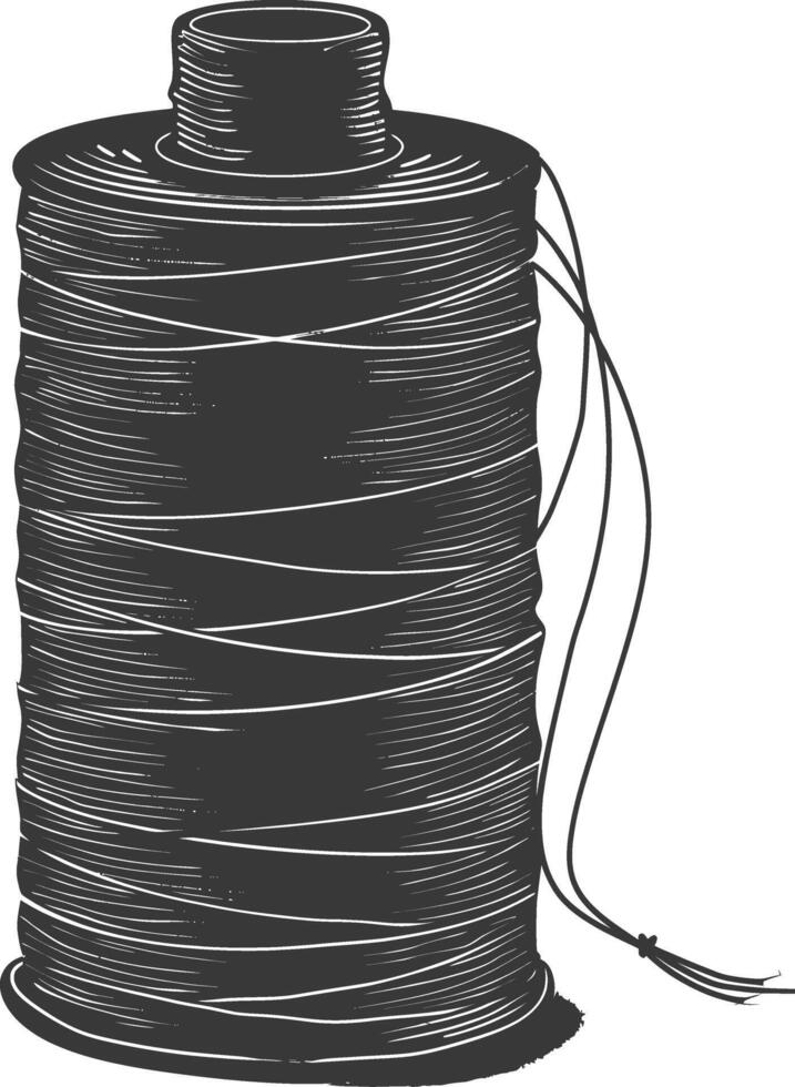 Silhouette Sewing thread roll black color only vector