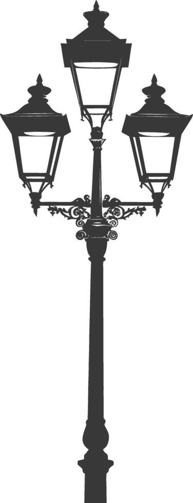 Silhouette Street Light black color only vector