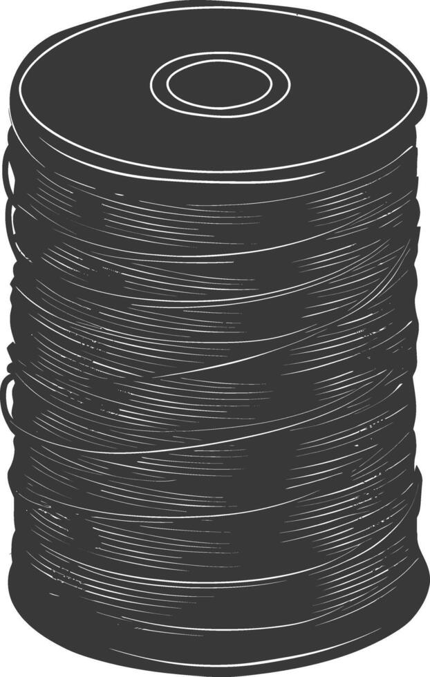 Silhouette Sewing thread roll black color only vector