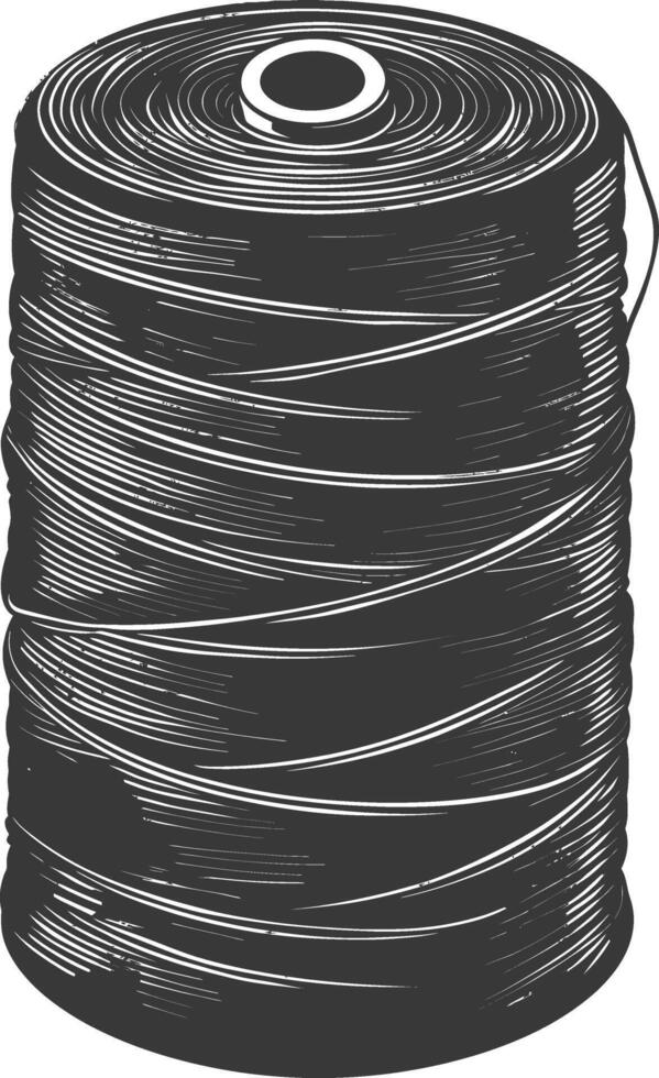 Silhouette Sewing thread roll black color only vector