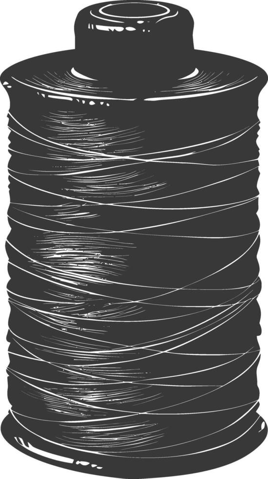 silueta de coser hilo rodar negro color solamente vector