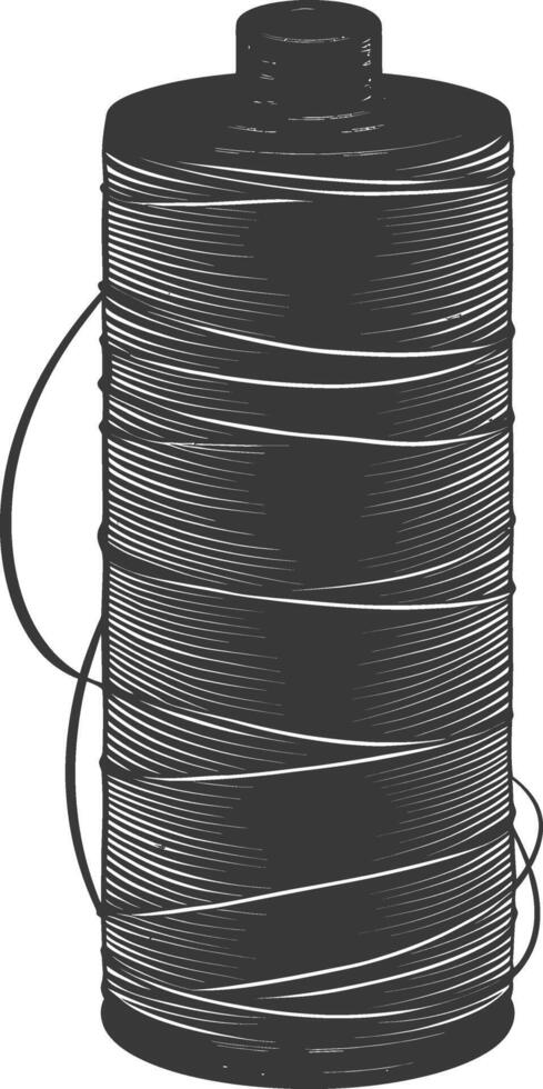 Silhouette Sewing thread roll black color only vector