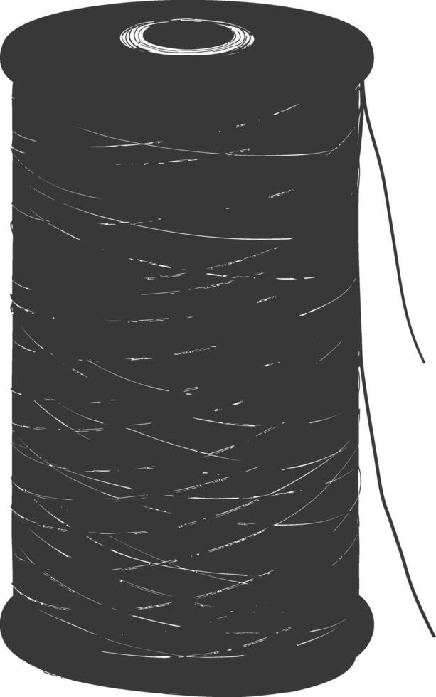 Silhouette Sewing thread roll black color only vector
