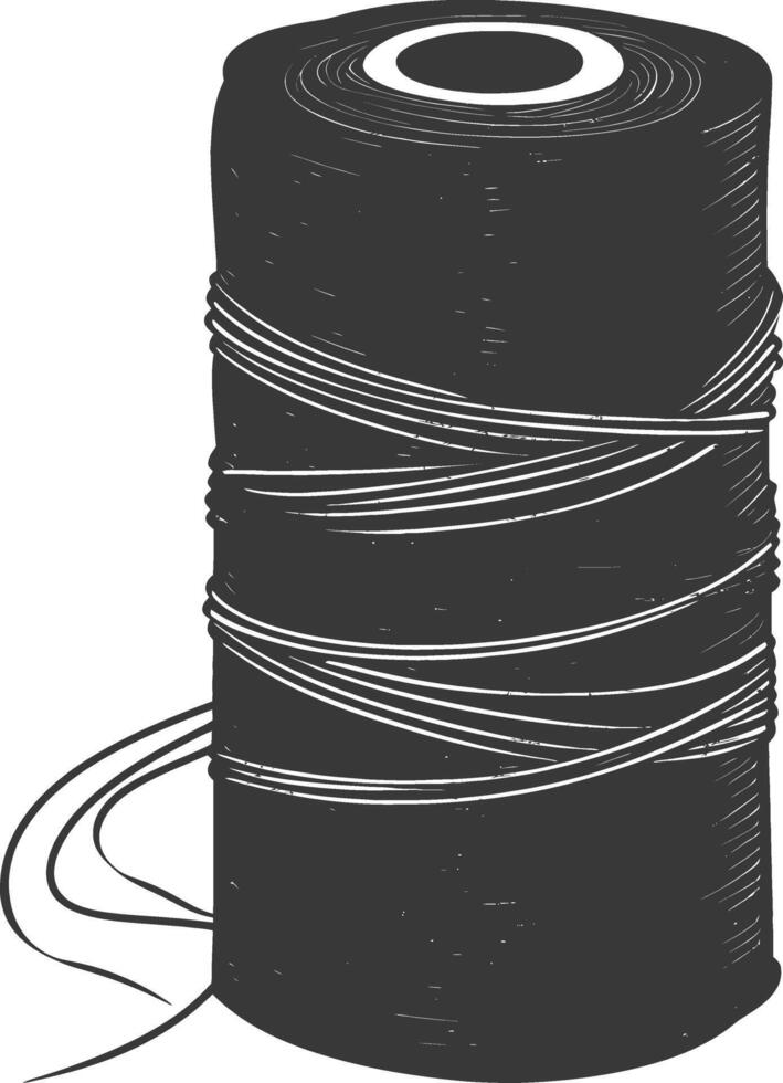 Silhouette Sewing thread roll black color only vector