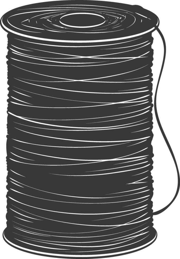 Silhouette Sewing thread roll black color only vector