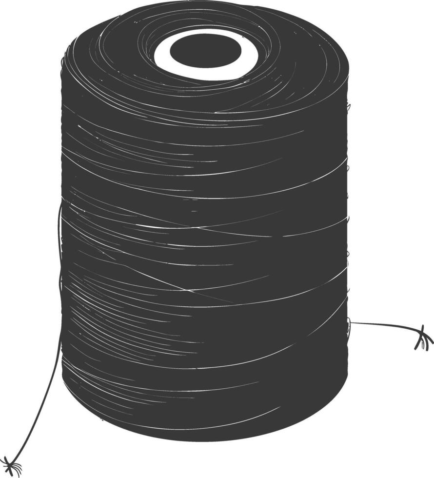 Silhouette Sewing thread roll black color only vector