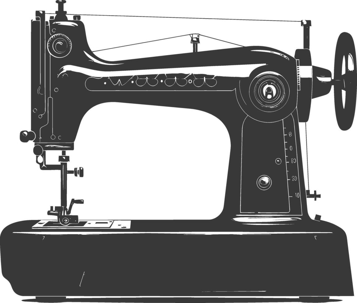 silueta de coser máquina negro color solamente vector