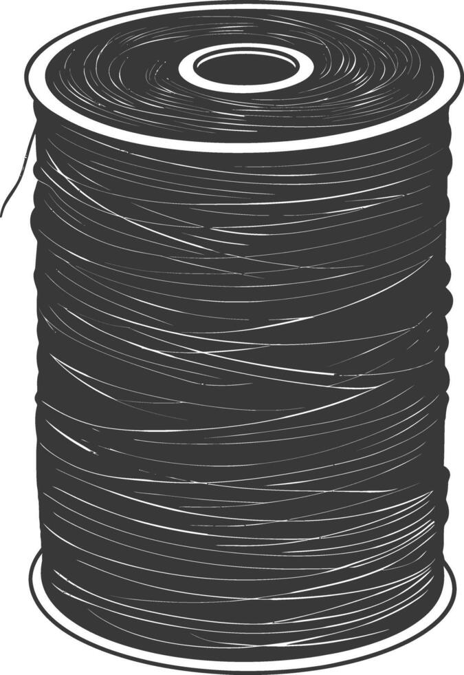 Silhouette Sewing thread roll black color only vector