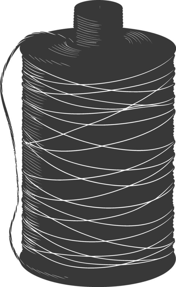 Silhouette Sewing thread roll black color only vector