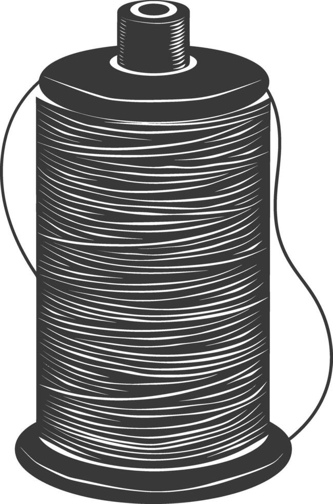 Silhouette Sewing thread roll black color only vector