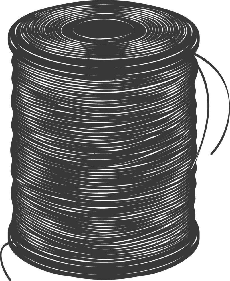 Silhouette Sewing thread roll black color only vector