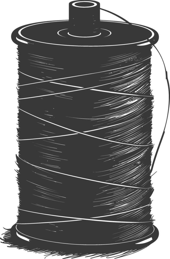 Silhouette Sewing thread roll black color only vector