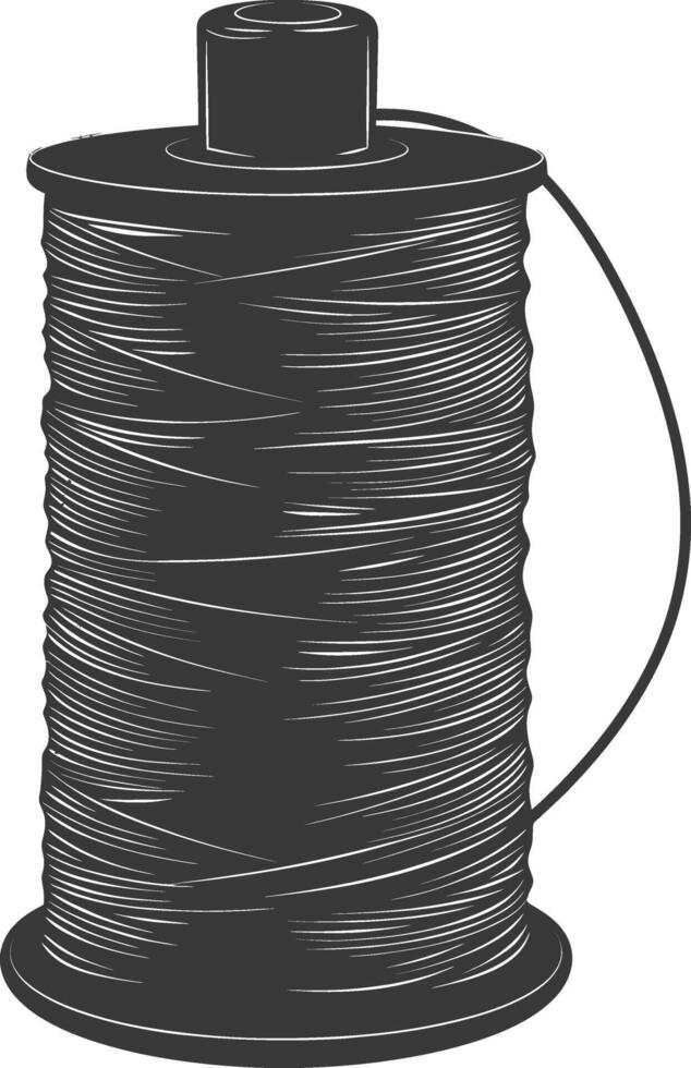 Silhouette Sewing thread roll black color only vector