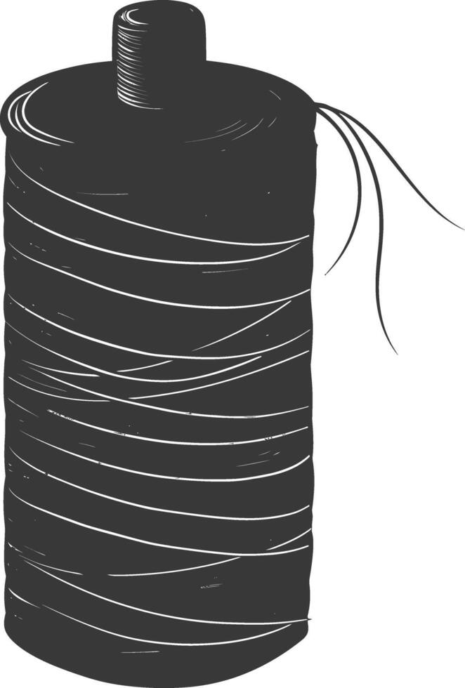 Silhouette Sewing thread roll black color only vector