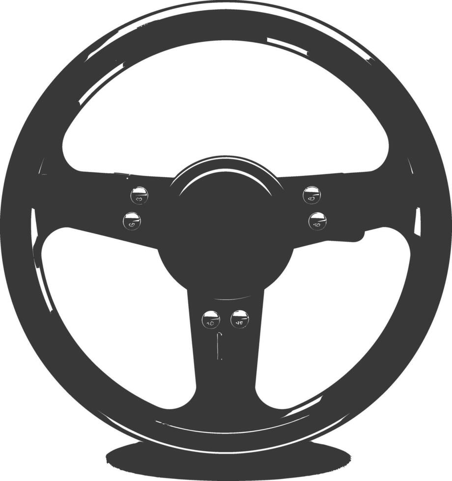Silhouette steering wheel black color only vector