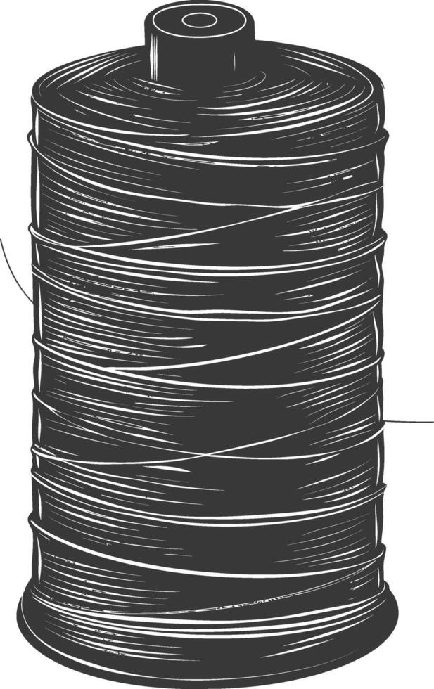 Silhouette Sewing thread roll black color only vector