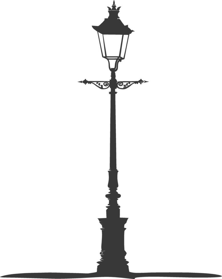 Silhouette Street Light black color only vector