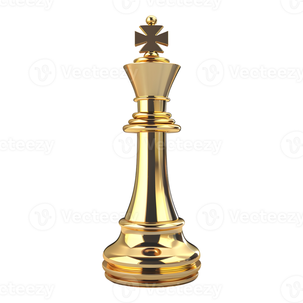 3D Rendering of a King Chess on Transparent Background png