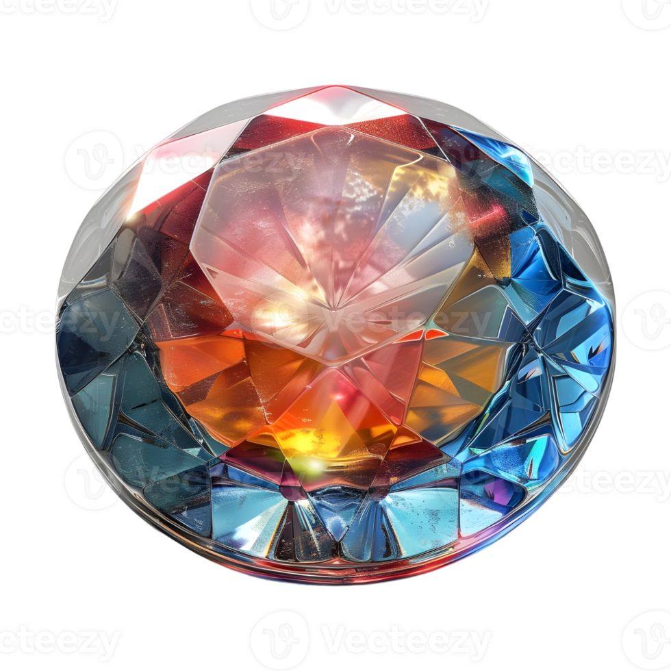 3D Rendering of a Gemstone Button Luxury on Transparent Background png