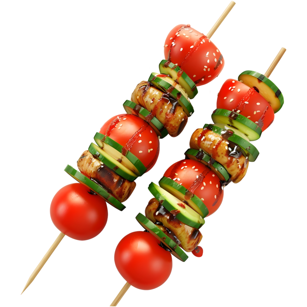 3D Rendering of a Chicken Tikka Stick BBQ on Transparent Background png