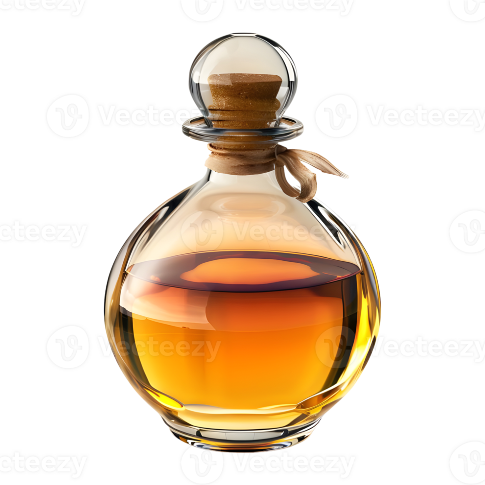 3D Rendering of a Magic Potion Bottle on Transparent Background png