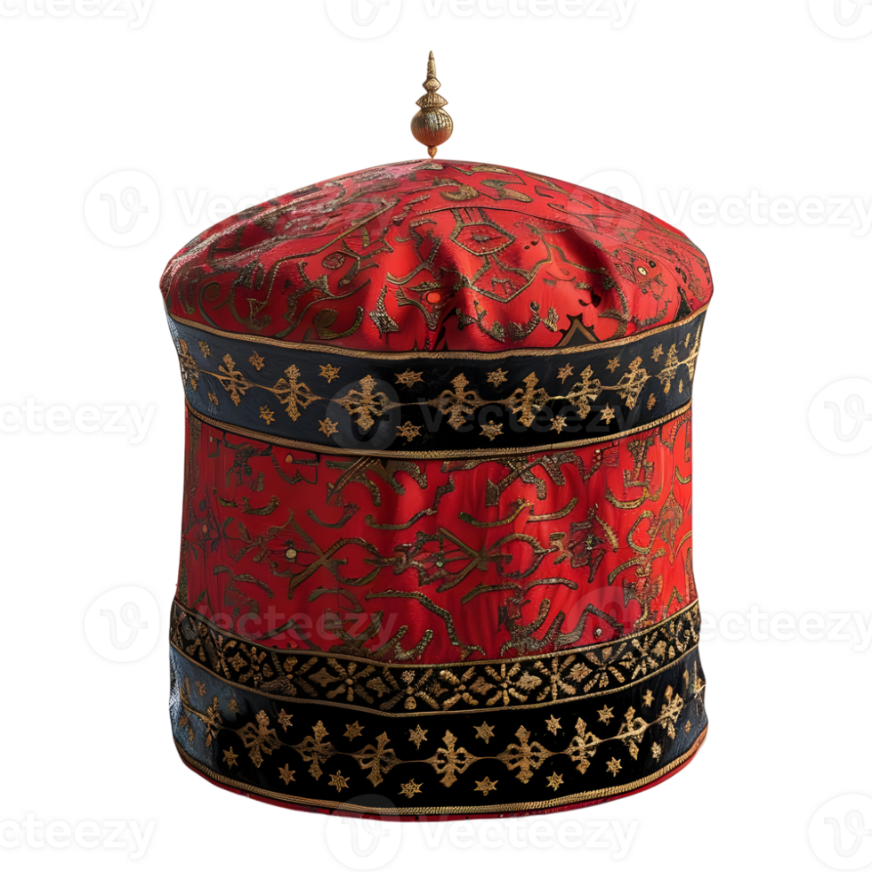 3D Rendering of a Turkish Muslim Cap on Transparent Background png