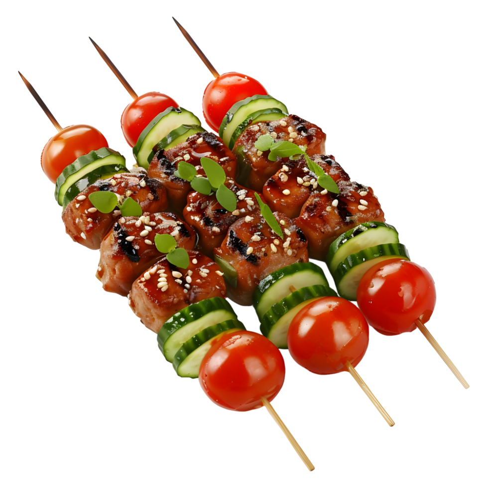 3D Rendering of a Chicken Tikka Stick BBQ on Transparent Background png