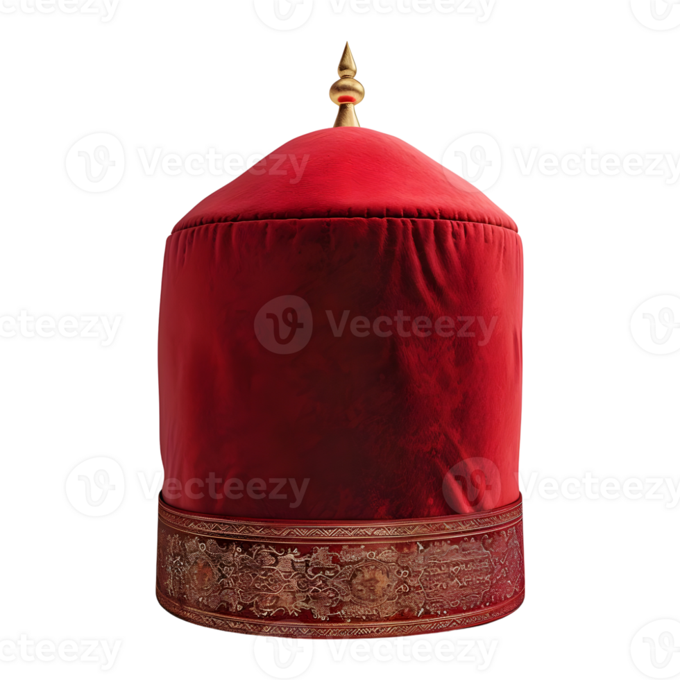 3D Rendering of a Turkish Muslim Cap on Transparent Background png