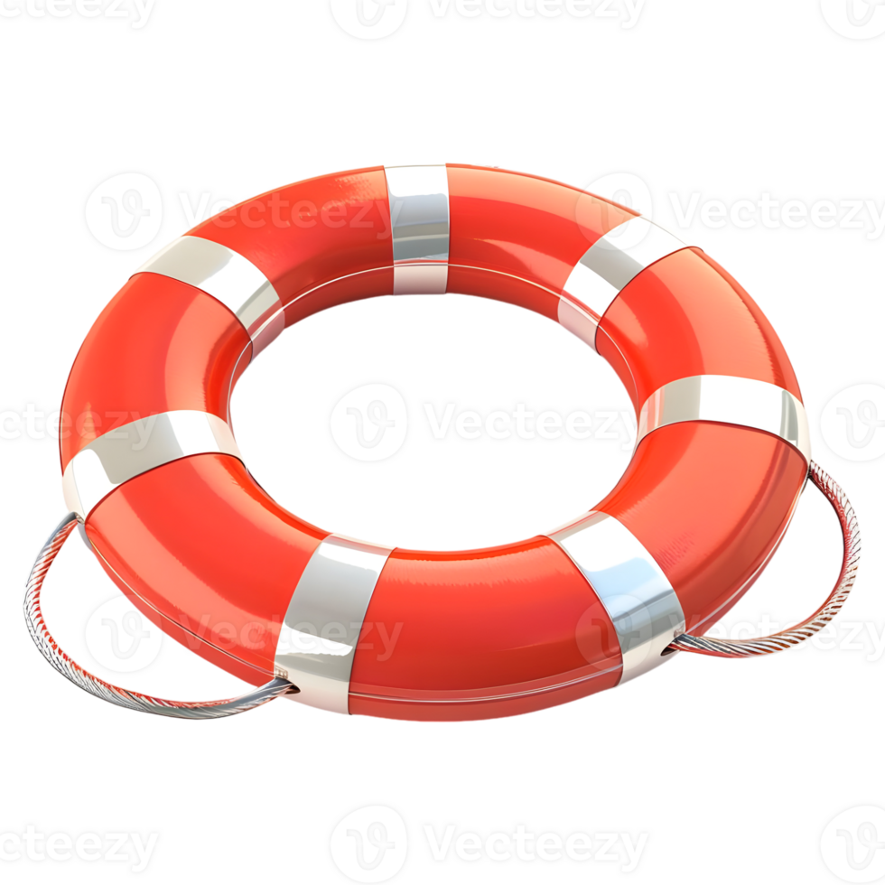 3D Rendering of a Lifebuoy on Transparent Background png