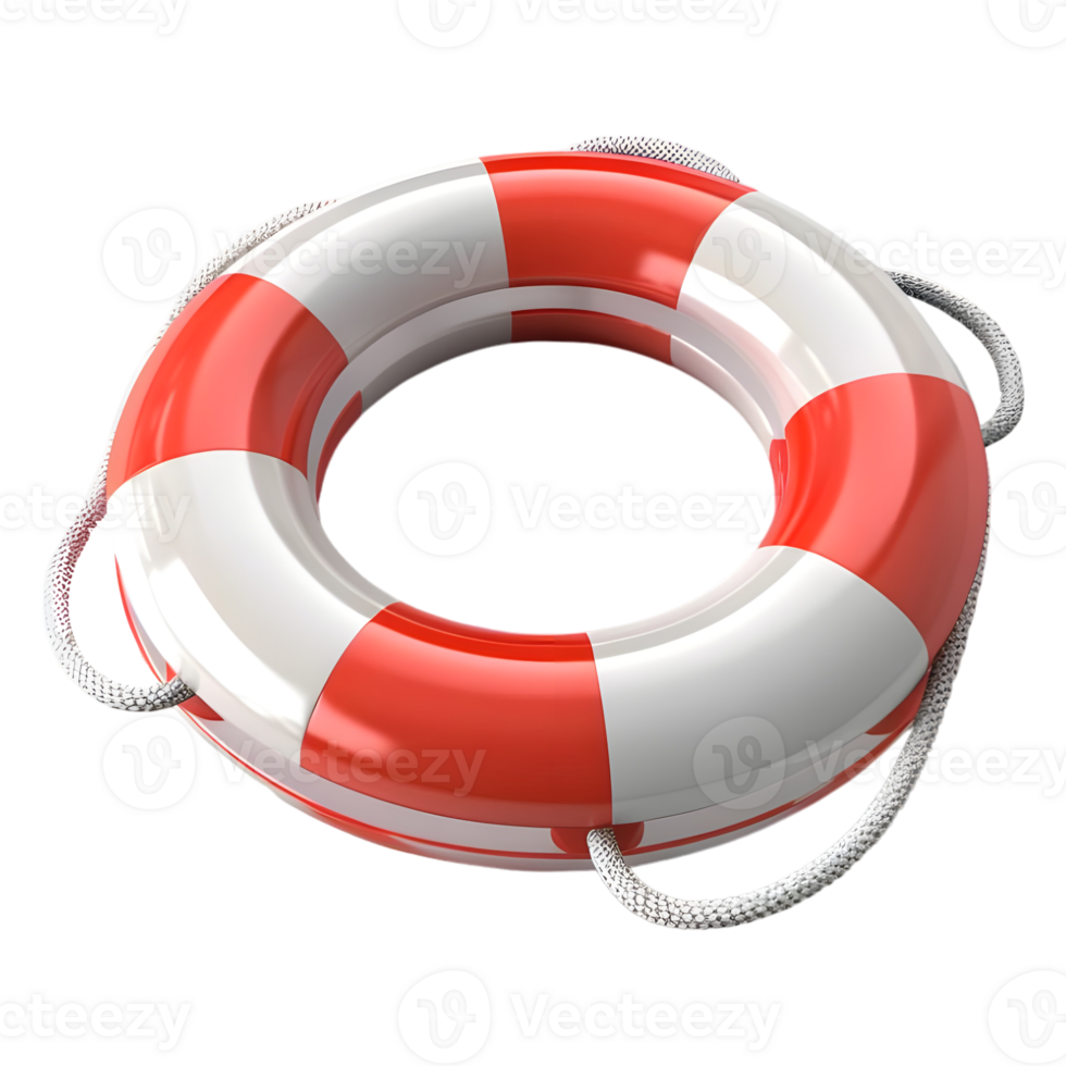 3D Rendering of a Lifebuoy on Transparent Background png